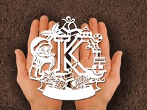 Christmas Santa Elements SVG Letter K Product Image 2