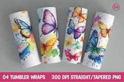Watercolor butterfly tumbler wrap sublimation Product Image 1