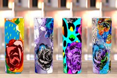 Floral Tumbler Sublimation Bundle. Abstract Retro Roses 20oz Product Image 3