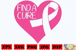 Find a Cure SVG | Cancer Breast SVG| Cancer Breast Cut Files Product Image 4