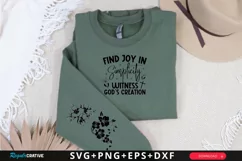 Find Joy in Simplicity Sleeve SVG, God SVG Design, Faith SVG Product Image 1