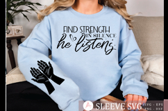 Find strength in silence he listens Sleeve Svg Design Product Image 1