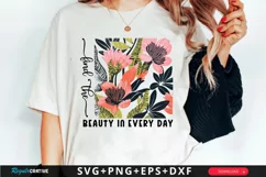 Find The Beauty In Every SVG, Boho Floral Quotes SVG Design Product Image 1