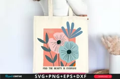 Find The Beauty In Everyday SVG, Boho Floral Quote SVG Product Image 3