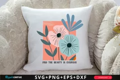 Find The Beauty In Everyday SVG, Boho Floral Quote SVG Product Image 2