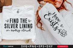 Find The Silver Lining Sleeve SVG, Inspirational SVG Design Product Image 1