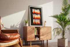 Find Your Fire Motivational Quote Design for Poster in PSD
