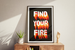 Find Your Fire Motivational Quote Design for Poster in PSD