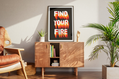 Find Your Fire Motivational Quote Design for Poster in PSD