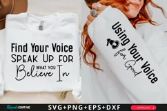 Find Your Voice Speak Sleeve SVG, Motivational SVG Design Product Image 1