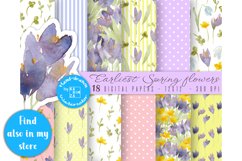 Watercolor Multicoloured Medley Floral Digital Paper Pack Product Image 21