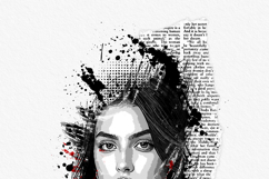 Watercolor Fine Art Abstract Ink Portrait Art Product Image 5