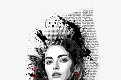 Watercolor Fine Art Abstract Ink Portrait Art Product Image 6