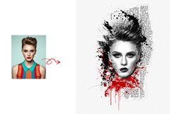 Watercolor Fine Art Abstract Ink Portrait Art Product Image 4