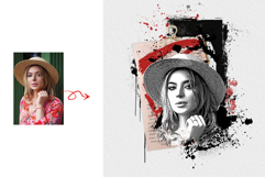 Editable Watercolor Fine Art Abstract Ink Portrait Art Product Image 4