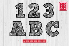Fingerprint Numbers Letters Font Alphabet SVG Cut File Vector Silhouette Cameo Cricut Clipart