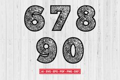 Fingerprint Numbers Letters Font Alphabet SVG Cut File Vector Silhouette Cameo Cricut Clipart