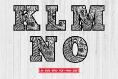 Fingerprint Numbers Letters Font Alphabet SVG Cut File Vector Silhouette Cameo Cricut Clipart