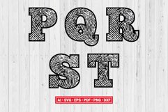 Fingerprint Numbers Letters Font Alphabet SVG Cut File Vector Silhouette Cameo Cricut Clipart