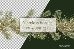 Seamless Fir Branch Christmas Border PNG Product Image 1
