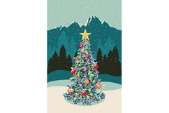 Fir tree in forest decorated for Christmas Product Image 2