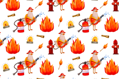 Firefighter Goose Clipart Set Hand Drawn Fire Rescue Element Product Image 6