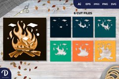 3D Shadowbox Mountain on Bonfire Layered Papercut Product Image 1