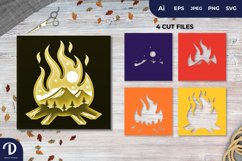 3D Shadowbox Mountain on Bonfire Layered Papercut Product Image 1