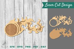 Fire Ball Laser Cut Decoration SVG Product Image 1