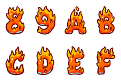 Fire Flames Lettering ABC Text Font Alphabet SVG Type Product Image 3