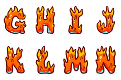 Fire Flames Lettering ABC Text Font Alphabet SVG Type Product Image 4