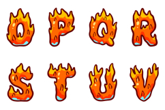 Fire Flames Lettering ABC Text Font Alphabet SVG Type Product Image 5