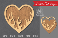 Fire Heart Laser Cut Decoration Product Image 1