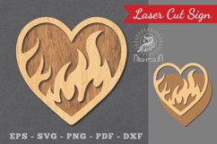 Fire Heart Laser Cut Decoration Product Image 1
