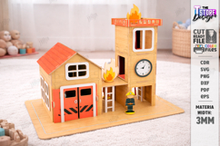 Wooden Fire Station Playset Laser Cut | Kids Laser | Toys Product Image 2