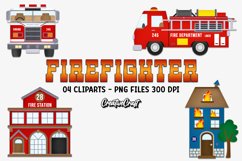 Firefighter Clipart, firefighter graphics, illustrations Product Image 1