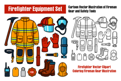 Firefighter Equipment Set - Fireman Gear and Safety Tool Product Image 1