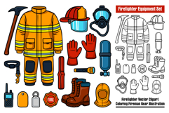 Firefighter Equipment Set - Fireman Gear and Safety Tool Product Image 2