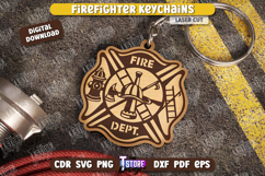 Firefighter Keychains Laser Cut Bundle, Fireman Sign SVG Product Image 12