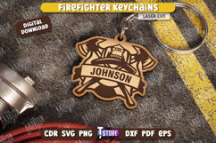 Firefighter Keychains Laser Cut Bundle, Fireman Sign SVG Product Image 4