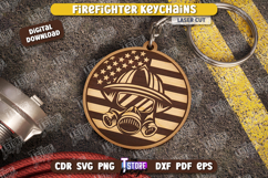 Firefighter Keychains Laser Cut Bundle, Fireman Sign SVG Product Image 5