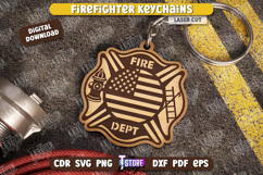 Firefighter Keychains Laser Cut Bundle, Fireman Sign SVG Product Image 6