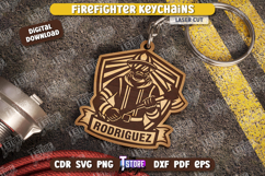 Firefighter Keychains Laser Cut Bundle, Fireman Sign SVG Product Image 8