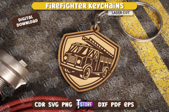 Firefighter Keychains Laser Cut Bundle, Fireman Sign SVG Product Image 9
