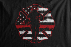 Firefighter Silhouette American Flag Product Image 2
