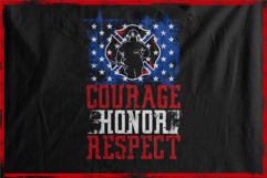 Firefighter stands bold against star-streaked flag backdrop Product Image 2