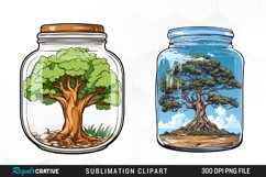 Watercolor Firefly Jars PNG Set Clipart Product Image 1