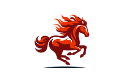 Flaming Mustang Vector Logo Illustration Product Image 1
