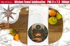Kitchen Towel Sublimation | Fireplace PNG Product Image 1