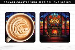 Fireplace Square Coaster Design | Square Coaster PNG Product Image 1
